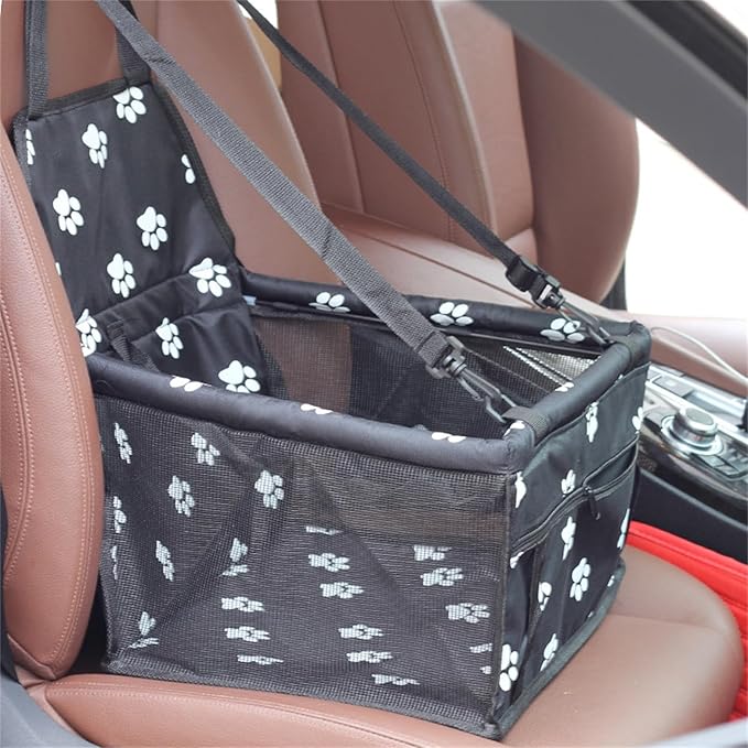 ASkinds Dog Car Seat Puppy Portable Pet Booster Car Seat, Pet Car Seat Bag Elevated Car Seat for Small to Medium Dogs Cats Pets(Black)