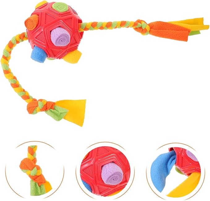 Hemoton Interactive Snuffle Dog Treat Ball Puzzle for Mental Stimulation Slow Feeder Pet Foraging Enrichment for Puppies and Adult Dogs