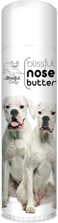 The Blissful Dog White Boxer Nose Butter for Dry, Cracked Skin, Lick-Safe Dog Nose Balm with Moisturizing Shea Butter, Almond, Olive, and Essential Oils, Pet Supplies, Uncented, 0.50 oz.