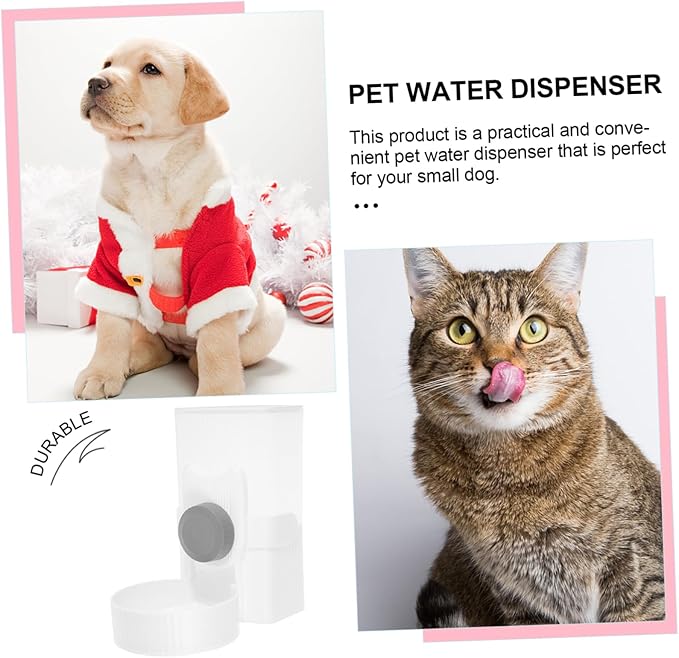 Angoily Automatic Pet Food Feeder Hanging Type Dog and Cat Food Dispenser No Leakage Design Easy Installation for Cage for Puppy and Kitten Feeding