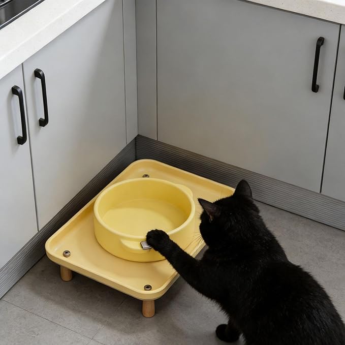 Generic Cat Dog Bowl Tray Pet Feeding Bowl Stand Comfort Pet Food Feeder Stands Cat Feeder Stand, for Food Dispenser