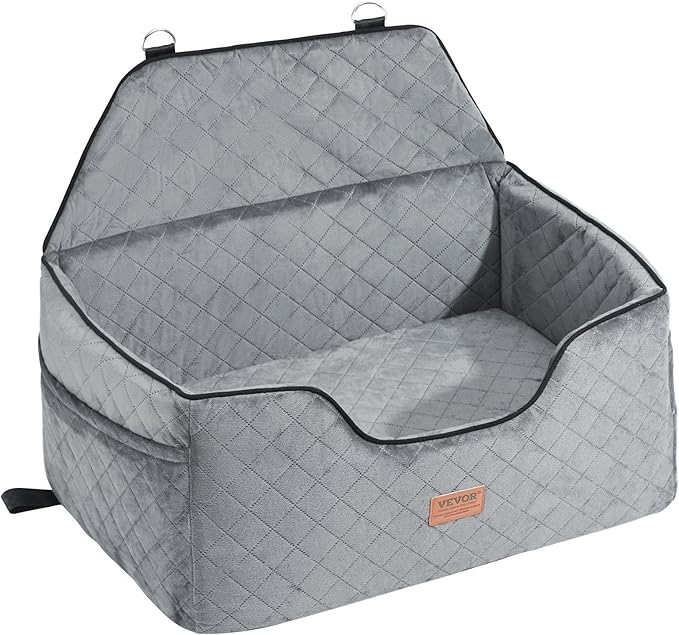 Dog Booster Car Seat Pet Car Seat for Medium Large Dog up to 55 lbs Gray