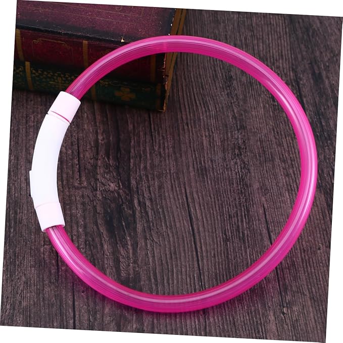 Rechargeable Led Dog Collar USB Luminous Flashing Pet Collar for Night Safety Light Modes Pink Evening Walks and Visibility