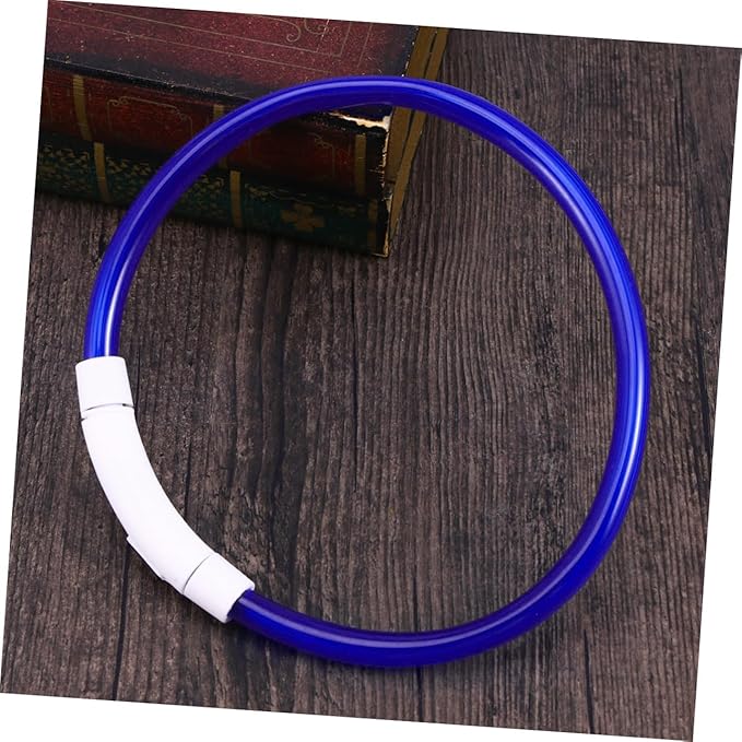 ibasenice Led Dog Collar Rechargeable Glowing Pet Collar Silicone Material Night Safety