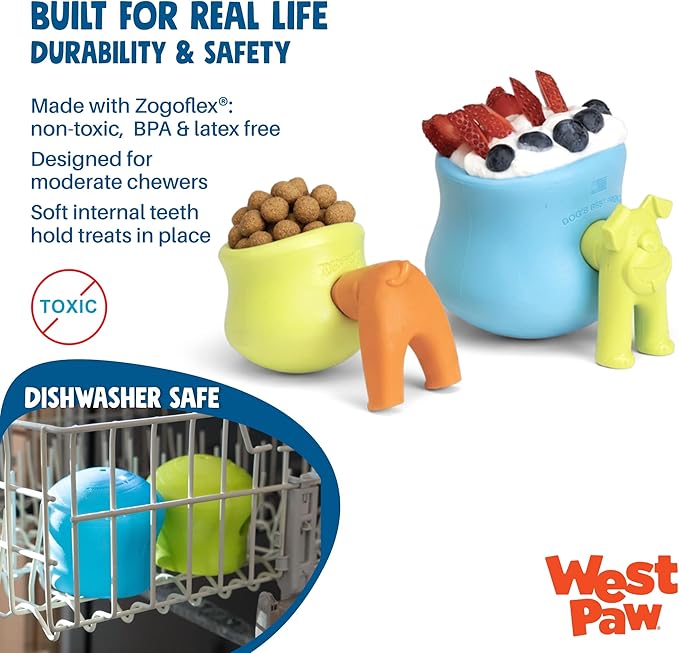 WEST PAW Toppl Durable Dog Treat Puzzle Toy for Medium to Large Dogs- Engaging Interactive Chew Toy for Mental Stimulation, Slow Feeding- 3/4 Cup Capacity - Cardinal Red, Large