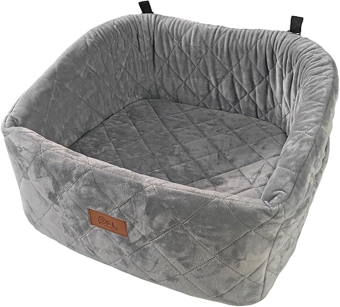 PICK FOR LIFE Dog Booster Car Seat for Small Medium Dogs - Memory Foam Elevated Pet Seat with Storage Pockets, Clip-On Leash - Washable Travel Seat for Dogs up to 35 lbs