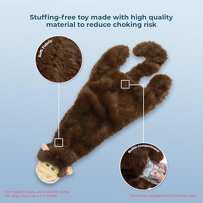 Best Pet Supplies Squeaky Dog Toys with Soft Durable Fabric for Small, Medium and Large Pets Interactive Toy for Indoor Play, Supports Active Biting and Play - Monkey, Squirrel, Large