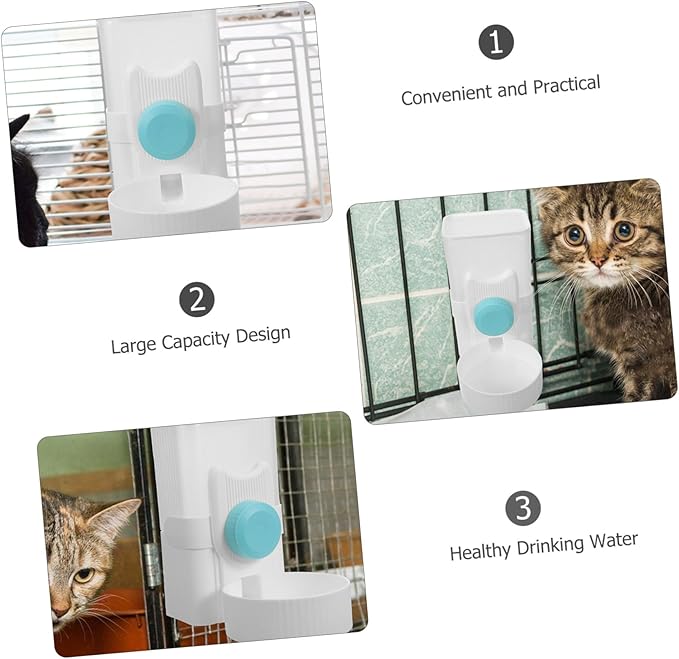 Pet Cage Water Feeder Automatic Dispenser for Dogs and Cats Easy to Install and Clean Suitable for Cages Wire Spacing Essential Pet Accessory Sky Blue