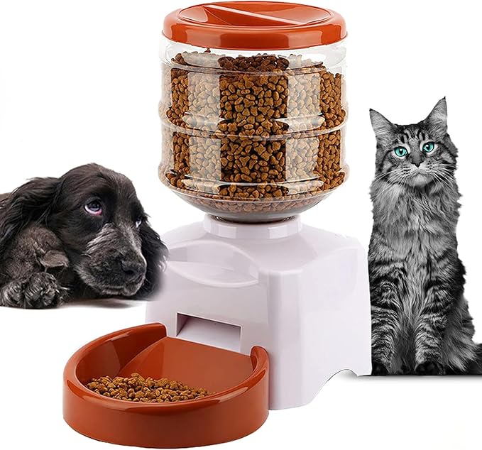 Automatic Cat Feeder, Smart Feeder,5.5 Liter Pet Food Dispenser Digital Programmable Timer,Voice Recording Up to 3 Meals for Small Medium Large Cats Dogs Pets