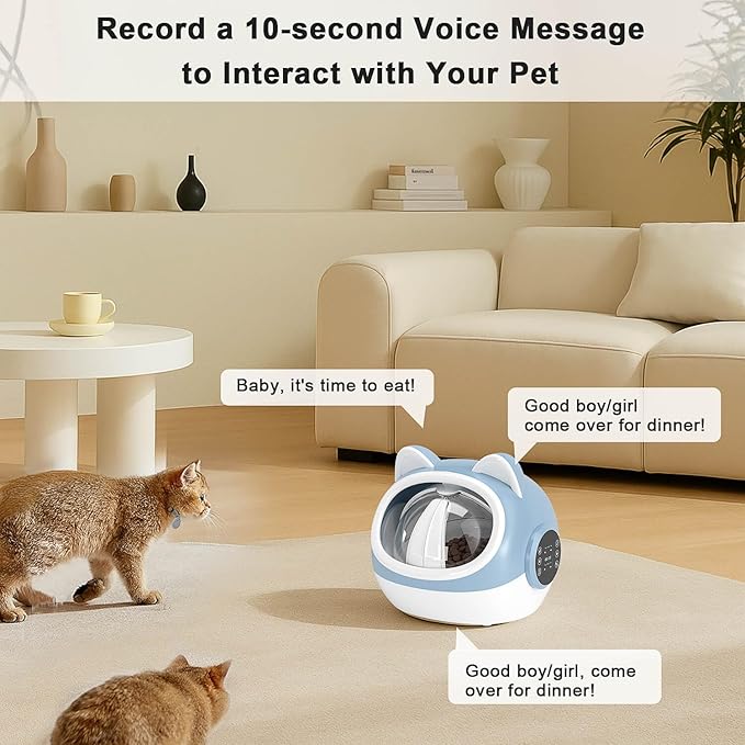 RFID Smart Pet Feeder with Dual Collar Tags – Automatic Food Bowl with Scheduled Feeding Times, LCD Display, Voice Recorder, Supports Wet & Dry Food for Multi-Pet Households