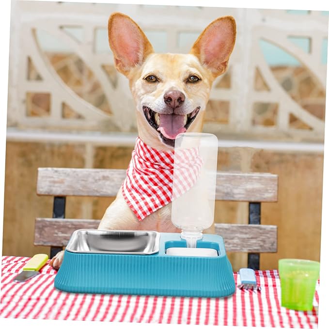 Automatic Pet Water Feeder Detachable Dog Bowl with Skid-Resistant Base Dual Food and Water Dispenser for Cats and Dogs Busy Pet Owners