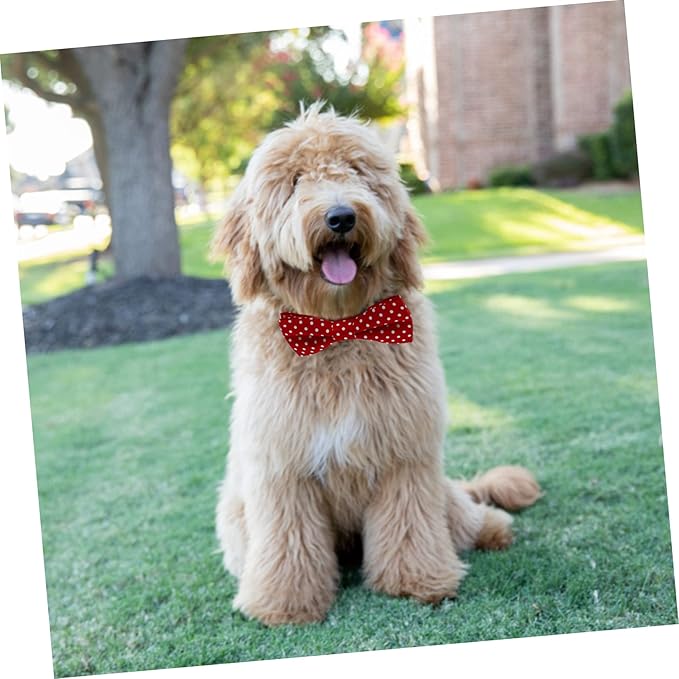 MERRYHAPY 1pc Adjustable Bow Tie Dog Collar for Comfortable Removable Bowtie for Birthday Parties and Daily Wear