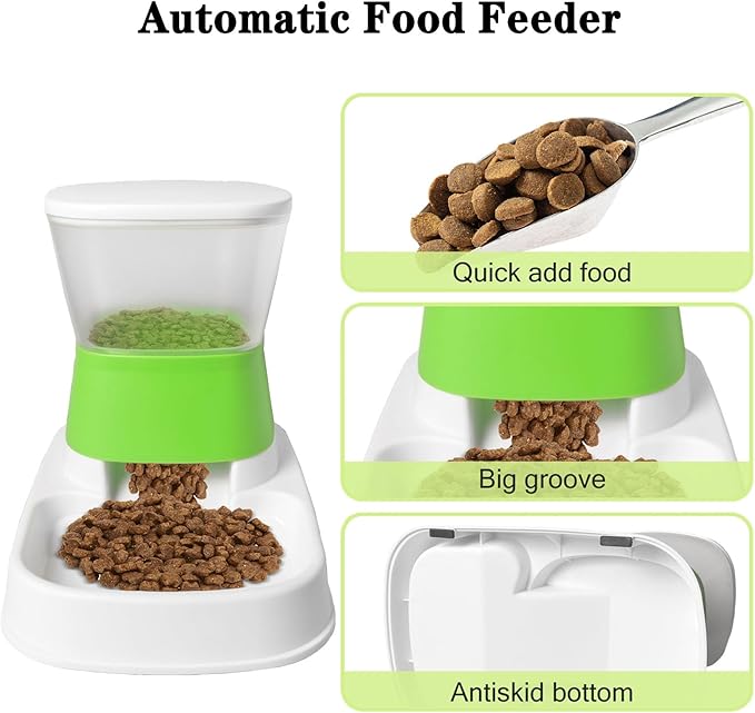 Automatic Cat Feeder, 1.5L Capacity, Safe ABS+PP Material, Non-Slip Base, Easy Refills, Ideal for Multiple Cats