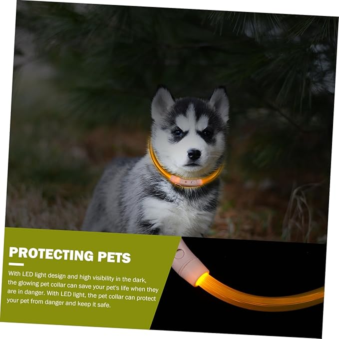 KESYOO LED Glowing Dog Collar USB Rechargeable Durable Puppy Safety Collar Stylish Night Visibility for Dogs