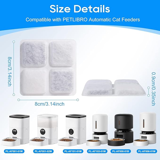 16 Pack Pet Food Desiccant Bag Compatible with Petlibro Automatic Cat Dog Feeders, PLAF001, PLAF002, PLAF101, PLAF005, PLAF006, Upgrade Packets Keep Pet Food Dry and Fresh