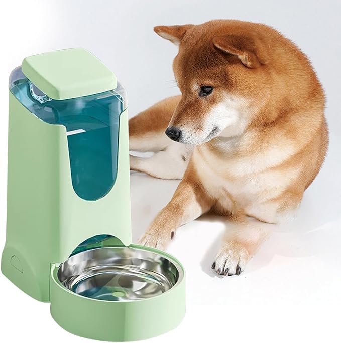 Automatic Pet Water Dispenser, Water Drinker Leakproof Dog Water Bottle Large Pet Water Fountain Water Feeder for Cats Dogs, Green