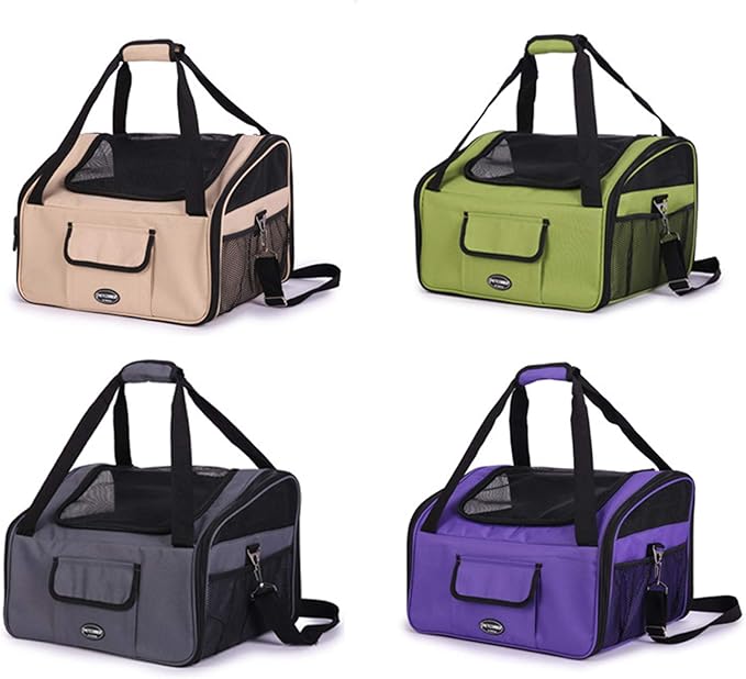 Pet Car Booster Seat Carrier Portable Travel Bag,Cat Small Dog Pet Puppy Travel Cage with Carry Straps,Collapsible Puppy Carrier Seat for Small Medium Pets Up to 22Bls
