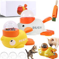Dog Interactive Treat Dispenser, 2-in-1 Dog Treat Dispenser Toy, Duck Cat Treat Dispenser, Safe Kibble Dispenser Dog Toy, Adjustable Food Outlet for Small to Medium Cats and Dogs (Mixed Packaging)