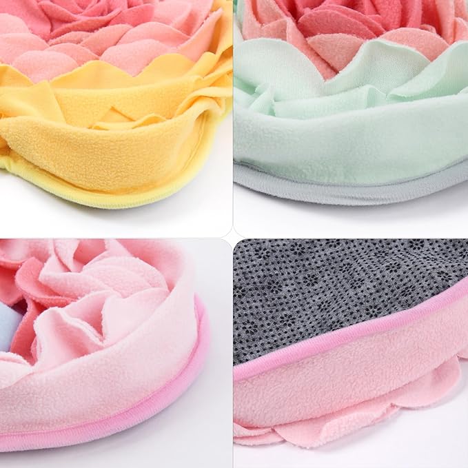 Heart-Shaped Rose Snuffle Mat for Dogs and Cats, Washable Pet Nose Work Mat, Interactive Feeding Mat to Relieve Boredom and Stress (V14)