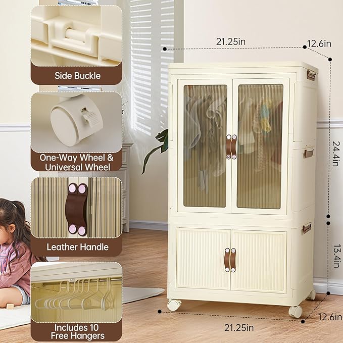 Dog Wardrobe with Wheels, Drawers and Hangers for Dog Clothes and pet Accessories 1