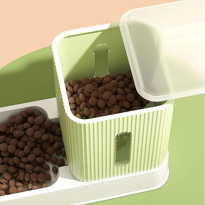 3.5L Gravity Pet Feeder and Water Dispenser, Removable Fully Enclosed Waterer Feeder Dog Automatic Feeder Set, Large Capacity Feeding Bowls for for Small Medium Dog Puppy