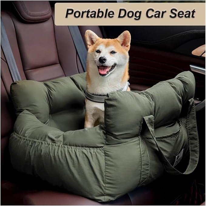 Pet Dog Car Seat Bed Safety Car Seat Booster Portable Dog Carrying Bag For Small Dogs Cats Puppy Carrier Travel Accessories(Blue Strip,Medium)