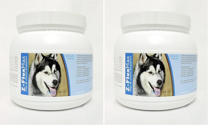 Healthy Breeds Siberian Husky Z-Flex Max Hip & Joint Soft Chews 100 Count (Pack of 2)