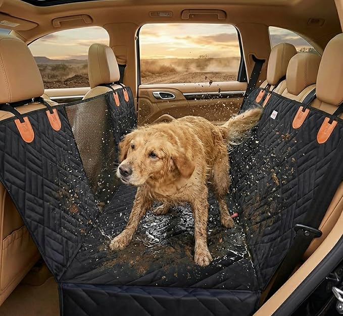 Back Seat Extender for Dogs Hard Bottom - Sturdy Dog Hammock for Car Hard Bottom Car Seat Cover for Dogs, with Seatbelt (No Foam)