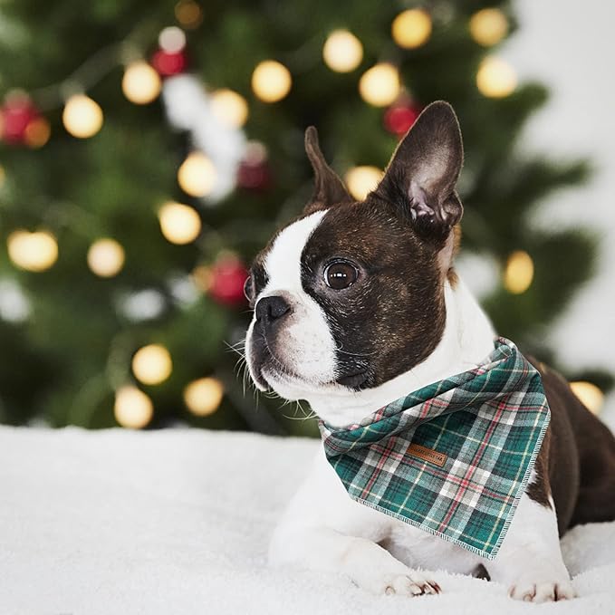 Elegant Tail Christmas Bandana - Soft, Adjustable, Washable Square Dog Scarf for Small to Large Dogs - Perfect for Girls and Boys