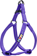 Pawtitas Recycled Reflective Step-in Dog Harness – Adjustable No-Pull Vest for Puppies to Seniors, Safe & Comfortable L Purple
