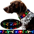 Subversive USB-C led Light up Dog Collar,Star Running LED Design Comfortable and Soft Material,Multicolored Lighting (Black, L(15.7-19.7"))