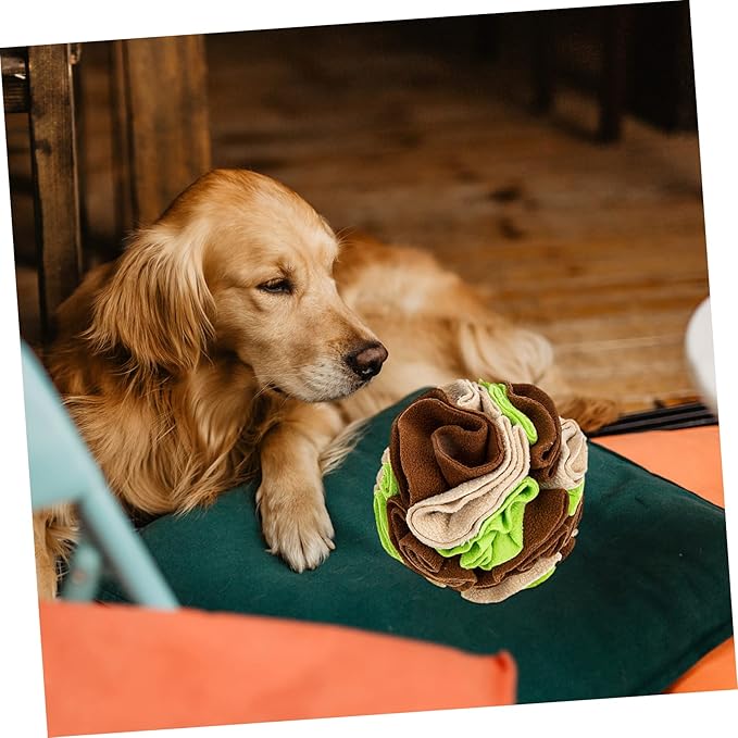 SUPVOX Pet Snuffle for Dogs Interactive Feeding Toy to Slow Down Eating Sniffing Skills Fleece Material Avocado Green for Snuffle Training