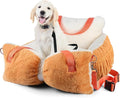Fuzzy Dog Bed Car Seat, Easy to Carry Small Dog Car Seat with Handles for Small Pets up to 25lbs, Cute Cat Beds for Indoor Cats, Washable Pet Bed with Removable Water Resistant Lining Cover