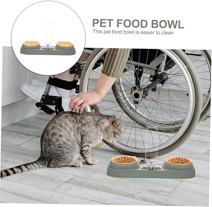 Totority Dog Food Dispenser Automatic Feeder Pet Feeding Bowl Shatter-Resistant Easy to Use Random Style