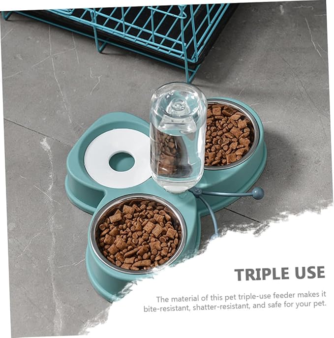 KESYOO Automatic PET Water Dispenser and Feeder Multi-Function Skid Waterer for Dogs and Cats 2-in-1 Dual Bowl Design Suitable for Home Use