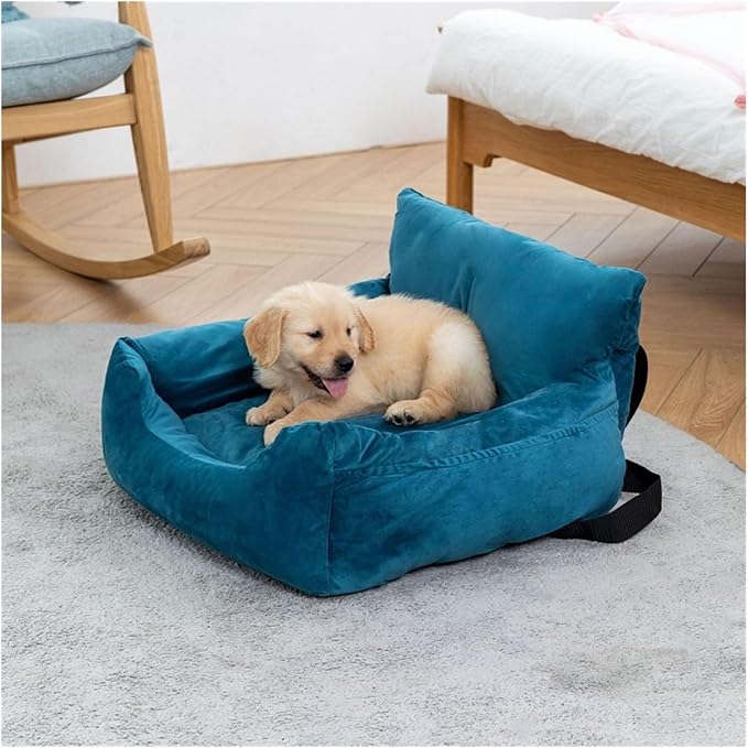 Dog Car Seat Bed Luxury Pet Booster Travel Carrier Mattress For Dogs Pet Car Seat Covers Cushion Washable With Safety Buckle
