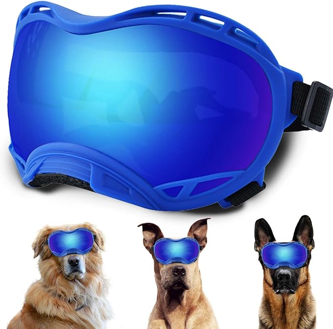 Dog Sunglasses,Doggles Anti-UV Protection,Pet Sunglasses with Adjustable Strap,Suitable for Motorcycle Car Driving Bike Riding Hiking Swimming Wind Dust Fog Dog Eye Protection