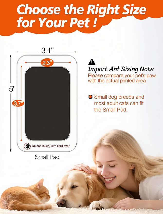 CLUCKHUB Paw Print Kit for Dogs, Inkless Clean Touch 2.3×3.7 in, Dog Nose Print Kit with Ink Pad, Frames and Stickers, Mess-Free for Cats Puppies Kittens Memorial