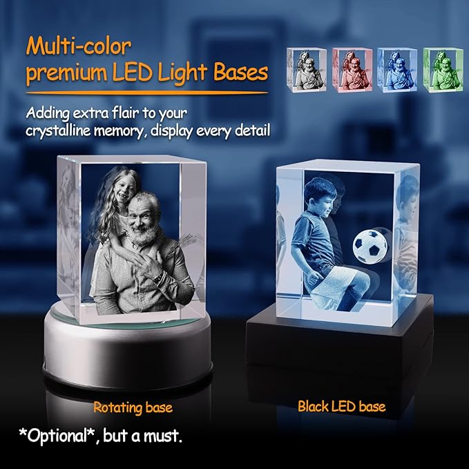 Personalized Dog, Cat Memorial Gifts for Pet Owners. Gift Box Included, Customized Laser Etched Crystal Photo (Medium-Portrait)