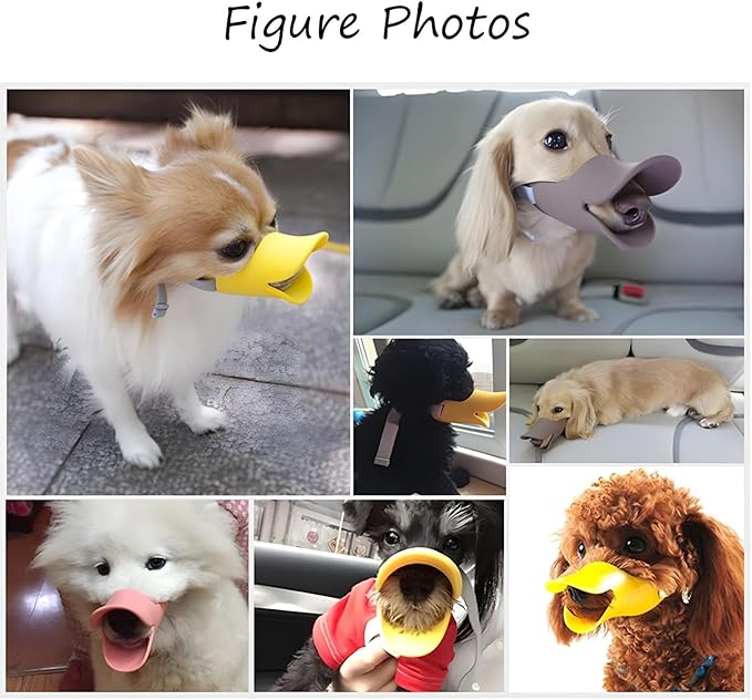 NACOCO Anti Bite Duck Mouth Shape Dog Mouth Covers Anti-Called Muzzle Masks Pet Mouth Set Bite-Proof Silicone Material (Yellow, S)