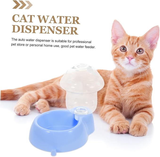 Automatic Pet Water Dispenser Mushroom-Shaped Waterer for Cats and Dogs Lightweight and Water Feeding Device for Indoor Use