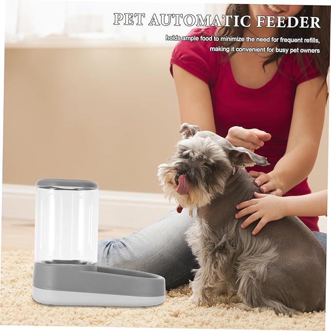 Automatic Pet Feeder and Water Dispenser Capacity Dog and Cat Food Storage with Portions and Minimal Noise Operation for Healthy Eating Habits