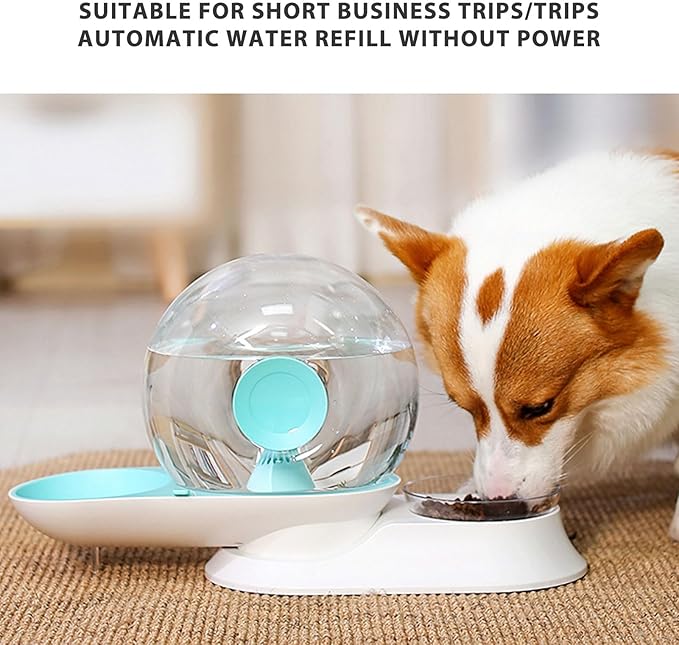 2.8L Pet Water Dispenser Shape Automatic Drinking Fountain Waterer Feeder Bowl Dispenser Automatic Cat Feeder Dog Feeder for Cats Dogs Puppy Non Slip Design(Grey)(Gray)