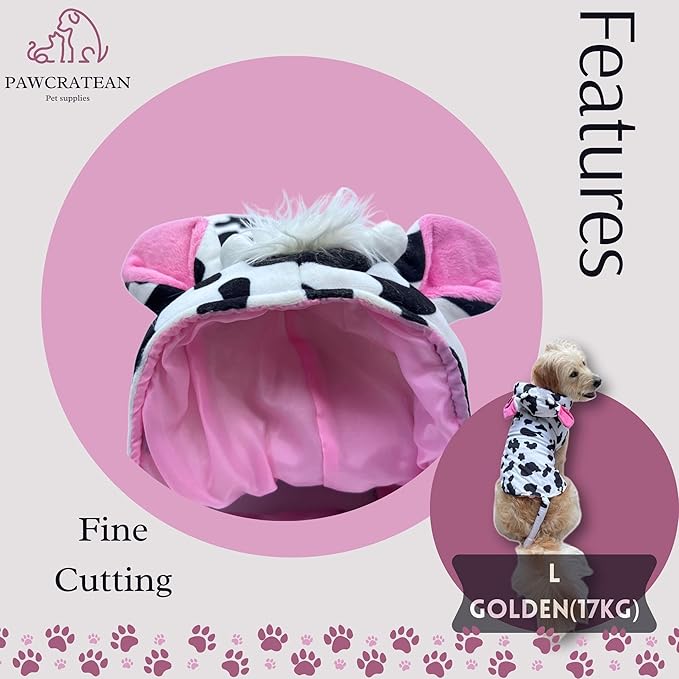 Pet Custom Dog Custom Cat Custom Hoodie, Sporty Look, Funny Gift, Halloween Holiday (Cow, Medium)