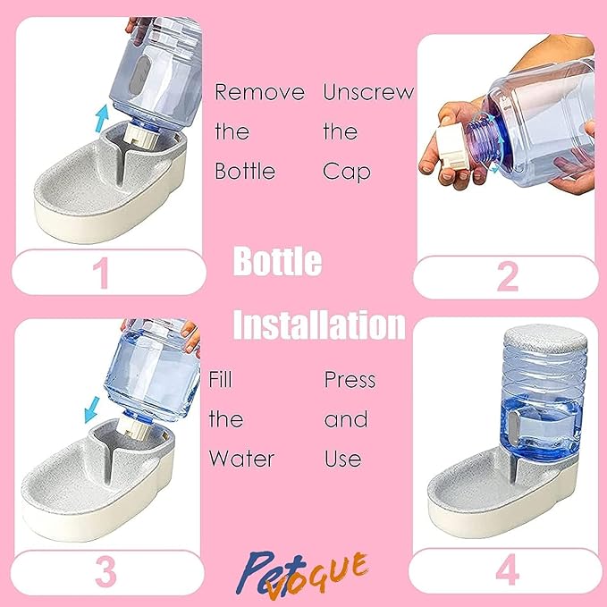 Pet Water Feeder, Pet Automatic Waterer, Plastic Water Dispenser For Dog & Cat, 3.8 Liters