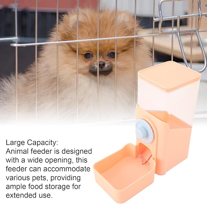 Pet Auto Gravity Feeder, Automatic Large Capacity Leakproof Pet Feeder Station for Small Medium Large Pets Dog Puppy Kitten (Pink)