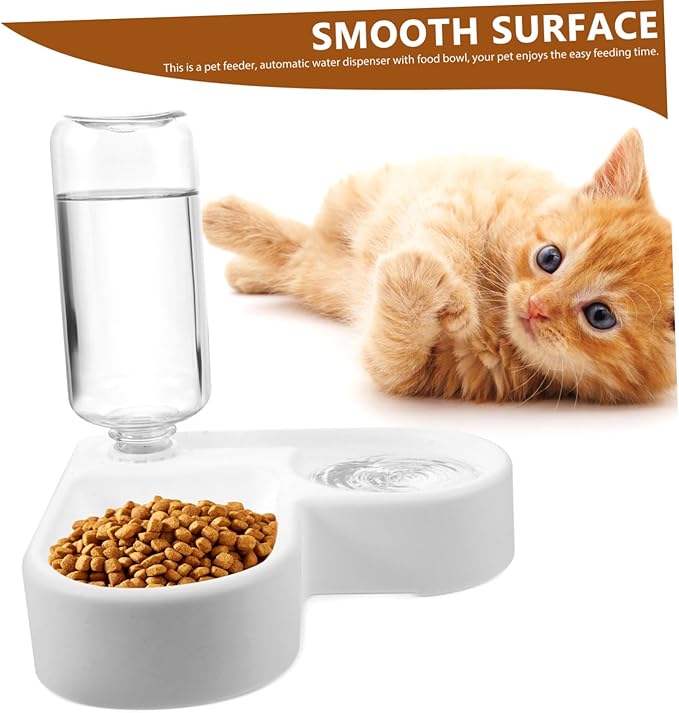 BESPORTBLE Automatic Water Feeder and Food Bowl Combo for Cats and Dogs Multi-Function Pet Supply Reusable Design Space-Saving Wall Corner Style Practical for Home and Pet Shops