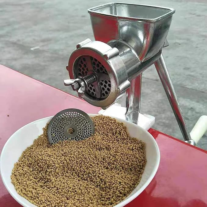 Manual Pet Food Pellet Machine, Pet Dog Cat Feed Maker with 1.5/2/2.3/2.5/3/3.5/4/5/6/7/8/9/10mm Molds Optional, for Animals Feed Processing