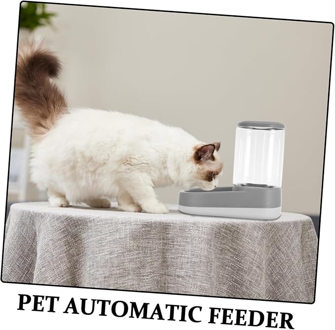 Automatic PET Feeder and Water Dispenser for Cats and Small Medium Dogs and Water Bowl Non-Slip Mat Material for Travel and Home Use