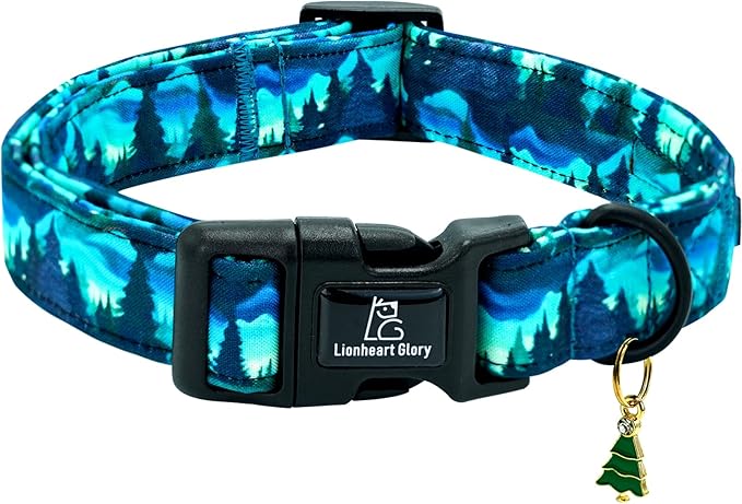 Lionheart glory Dog Collar Green Cute Collar for Small Dogs Spring Summer Female or Male Collars Pets Gift Adjustable Heavy-Duty Pet Collars